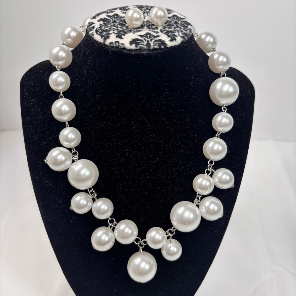 Pearl Statement Choker Necklaces Chunky Bead Necklace ✨